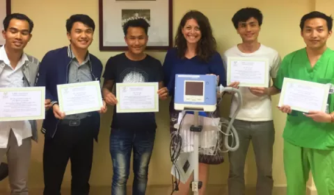 Certificates were just given to four staff at Lao Friend's Hospital for Children byCGN Director, Dr. Rebecca Silvers.
